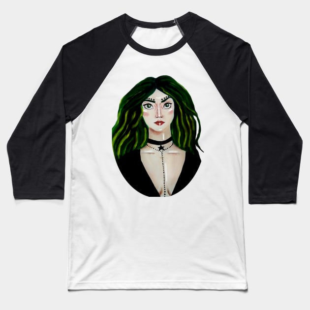 Modern Witch Baseball T-Shirt by Rotko